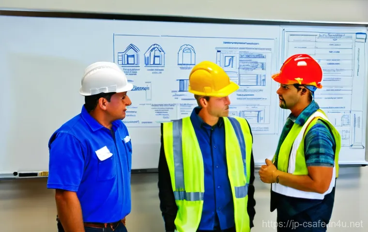 건설안전기사 실기 시험장에서의 주의점 - **Prompt 1: Focused Safety Engineer on Site**
    "A highly detailed, realistic image of a professio...