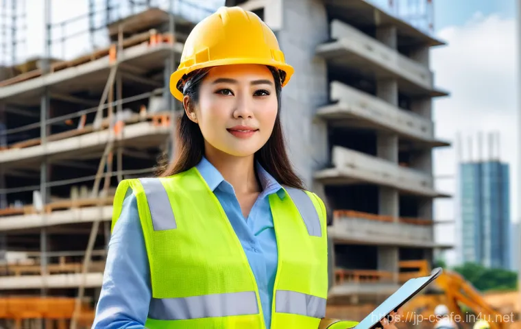 건설안전기사로 시작하는 해외 취업 - Image Prompt 1: Global Safety Expertise in Action**