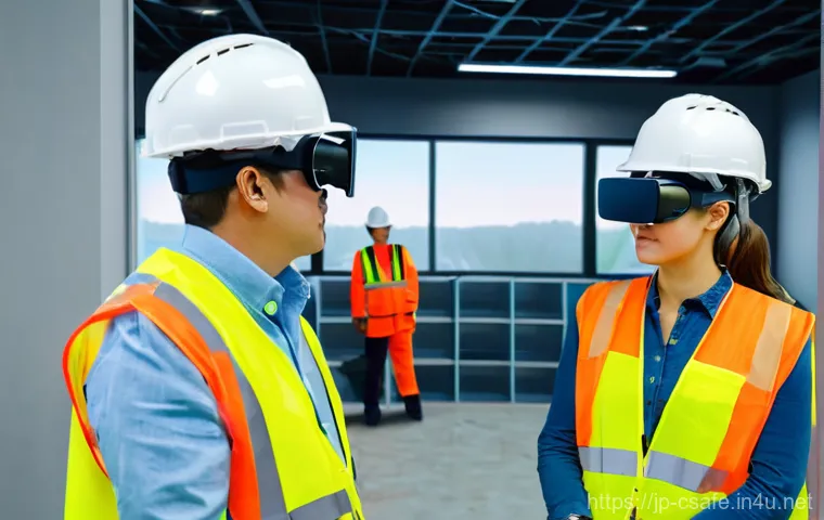 건설안전 실무에서의 리스크 관리 성공 사례 - **AI and IoT Real-time Safety Monitoring on a Construction Site**
    A futuristic construction site...