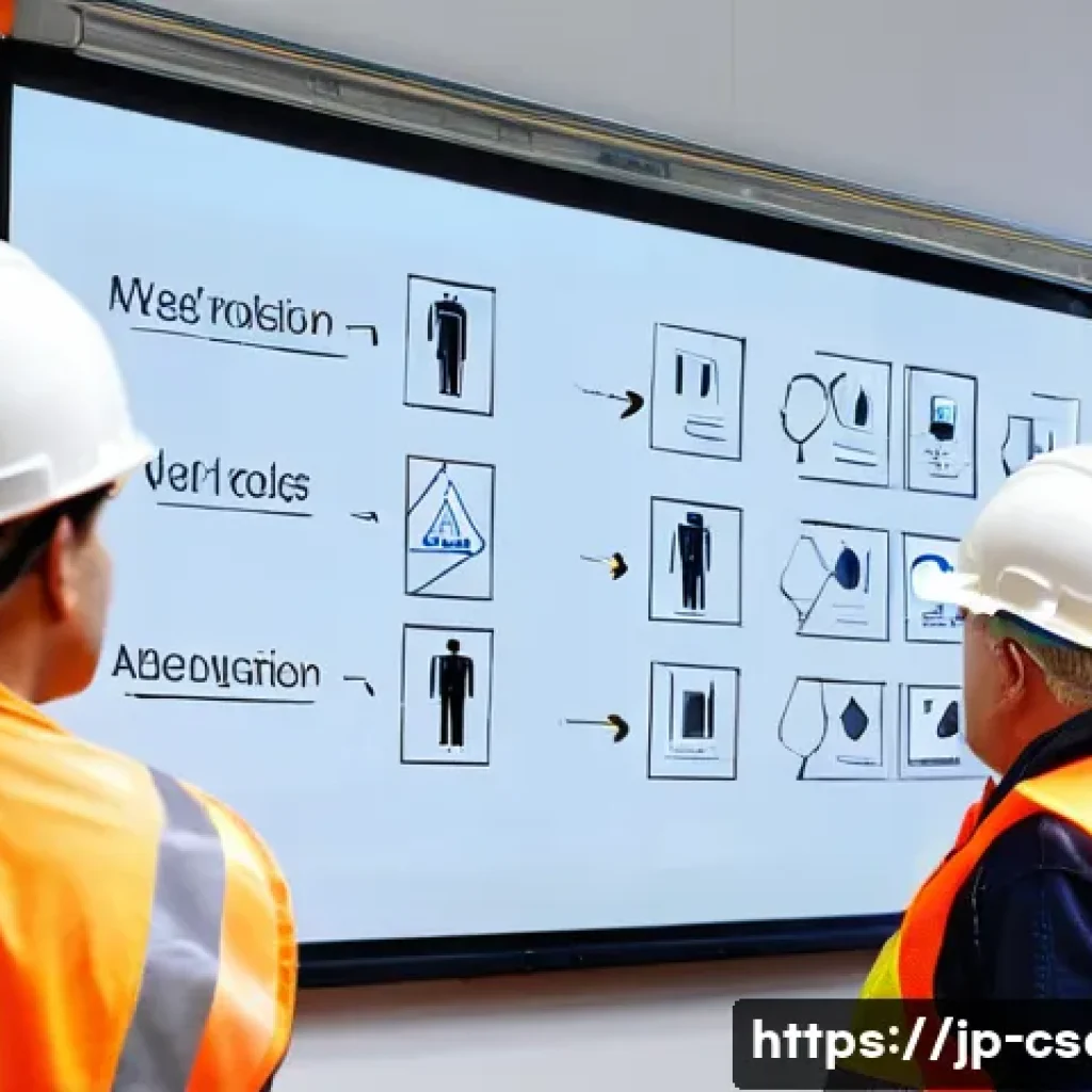 건설안전기사 필수 이론 정리 - **Prompt:** A brightly lit construction site safety training classroom. A diverse group of construct...