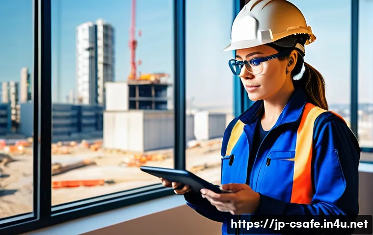 건설안전기사 자격증으로 현장 경험 활용하기 - **Prompt 1: Diligent Safety Professional on Site**
    "A highly detailed, realistic photo of a dedi...